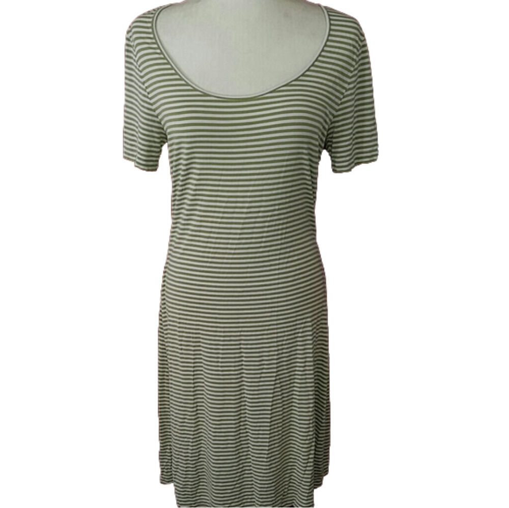 Tommy Bahama Striped Dress M Green & White